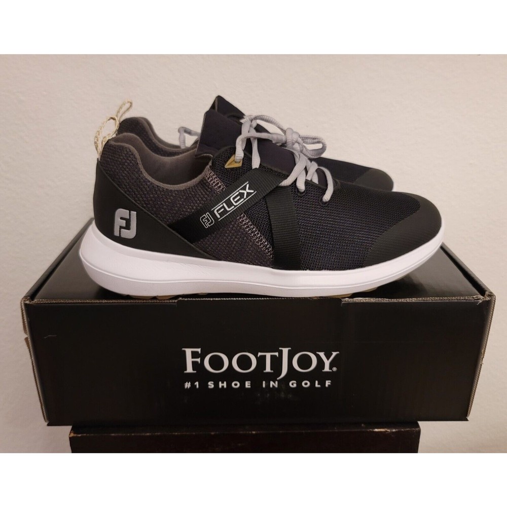 FootJoy Flex Black White Mens Golf shoes #56103 7.5 Extra Wide BRAND NEW…